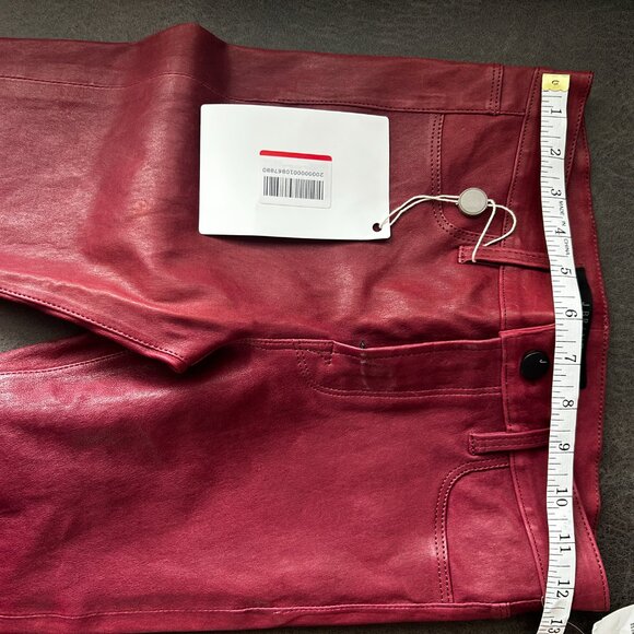 Blood Red J Brand Leather Pants Size 25 - Picture 5 of 10